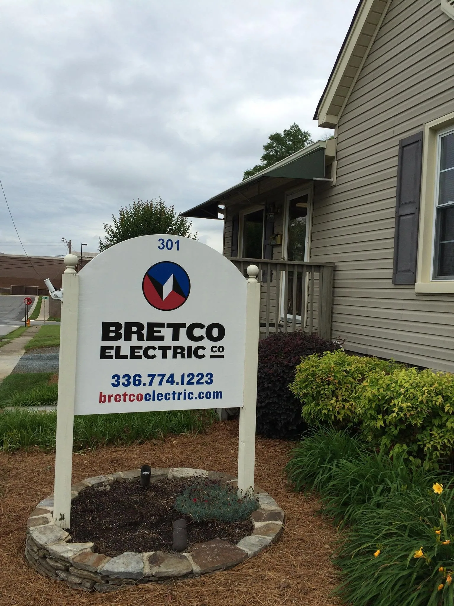 Bretco Electric office yard sign winston salem