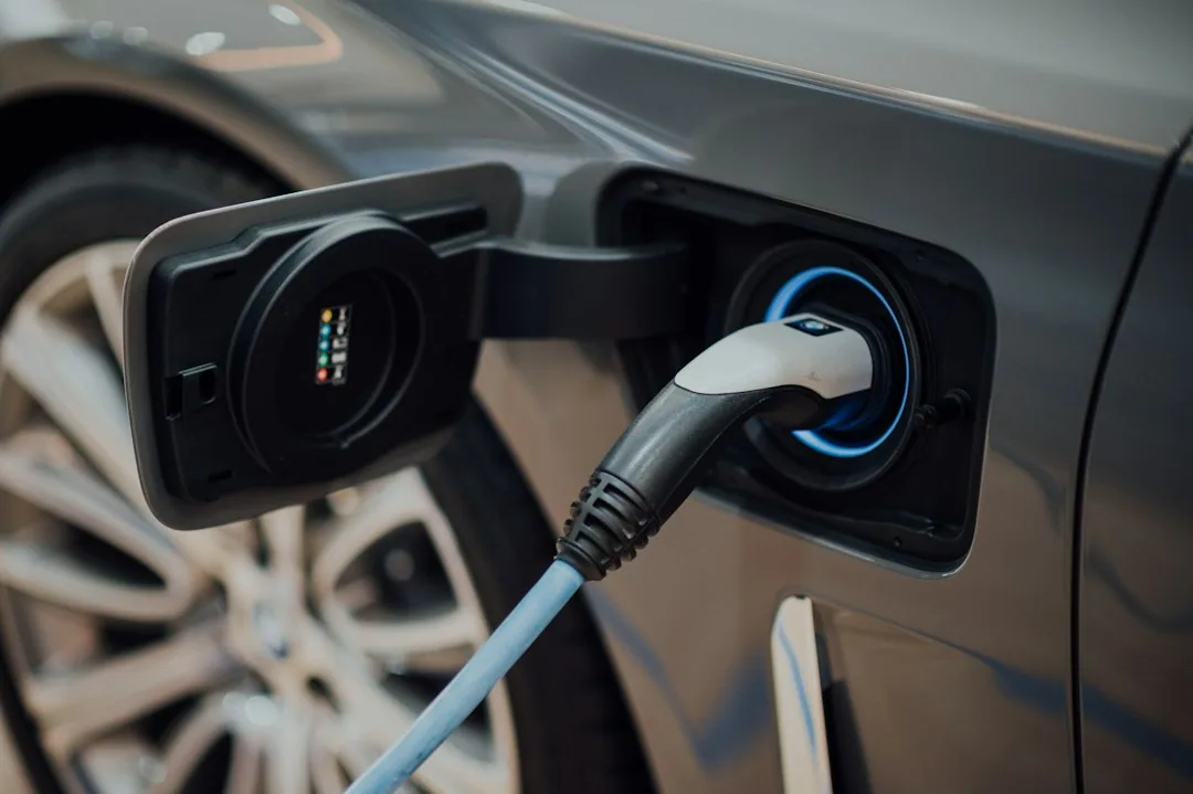 Ev charger plugged into car