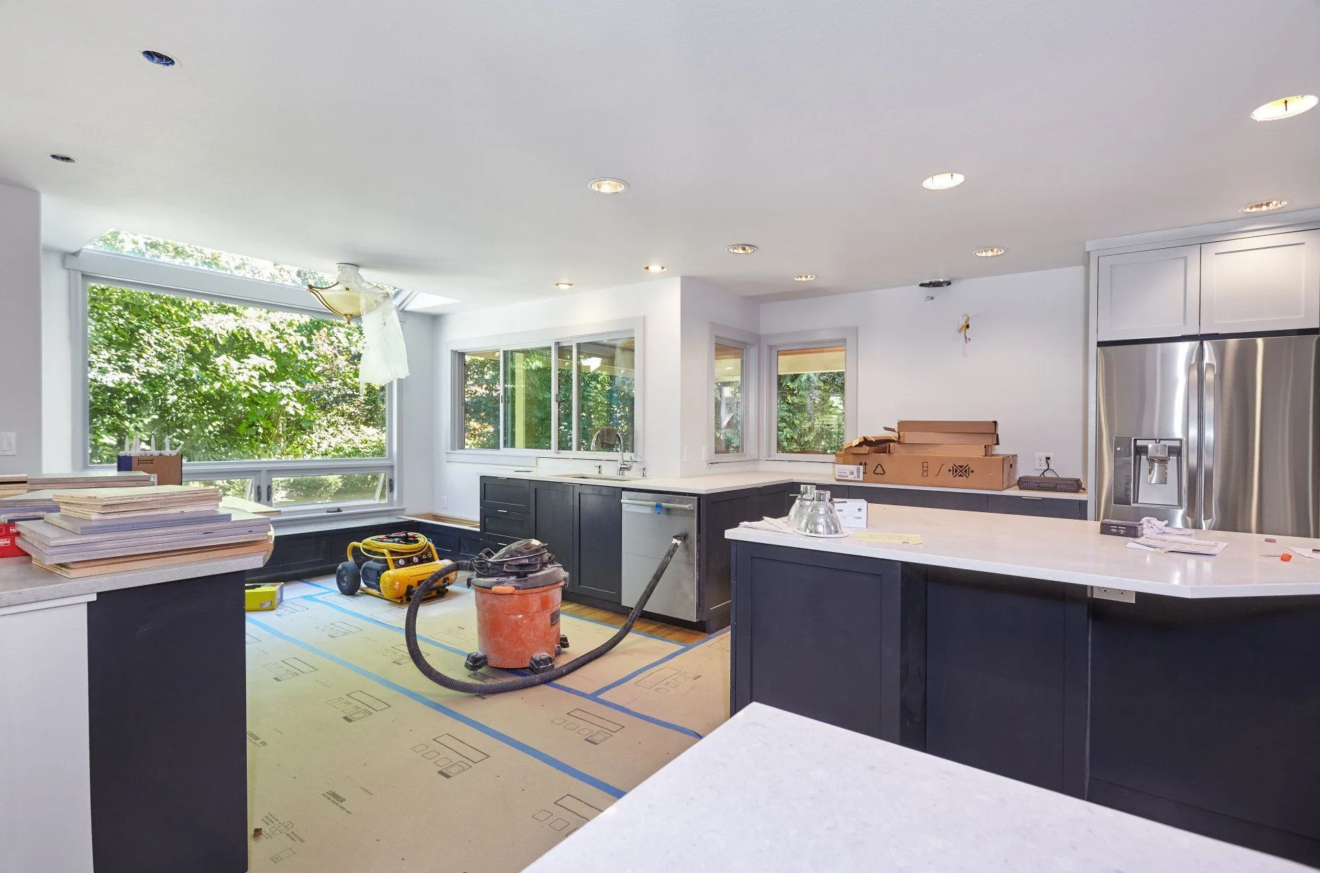 Kitchen remodel recessed lighting install
